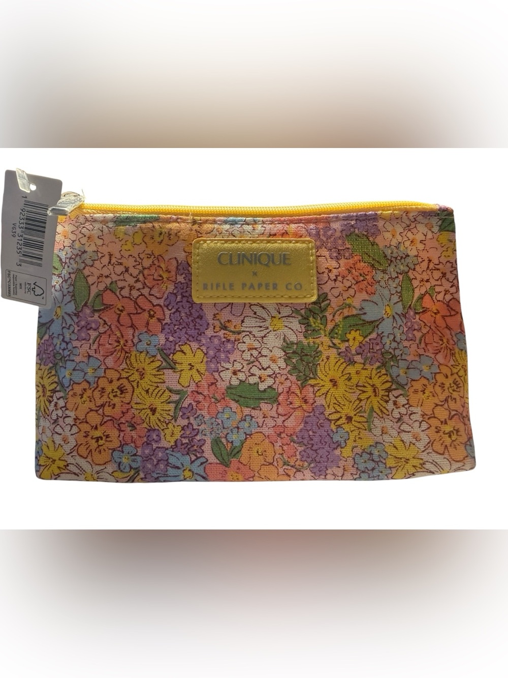 Rifle Paper Co Floral Cosmetic Pouch Collab w Clinique Travel Cosmetics Skincare - Picture 3 of 7